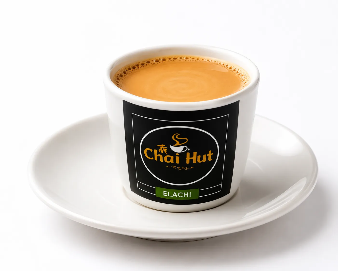 Karak chai in a kulhad clay cup at The Chai Hut in Calgary